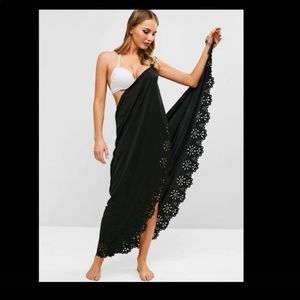 Zaful Swim Cover Up Bathing Suit Coverup Dress Low Back Cross Body